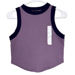 Purple Ribbed Crop Tank - Wild Fable